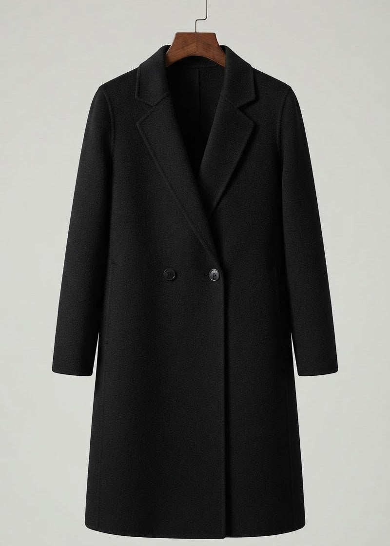 Classic 100% Wool Double-Breasted Coat