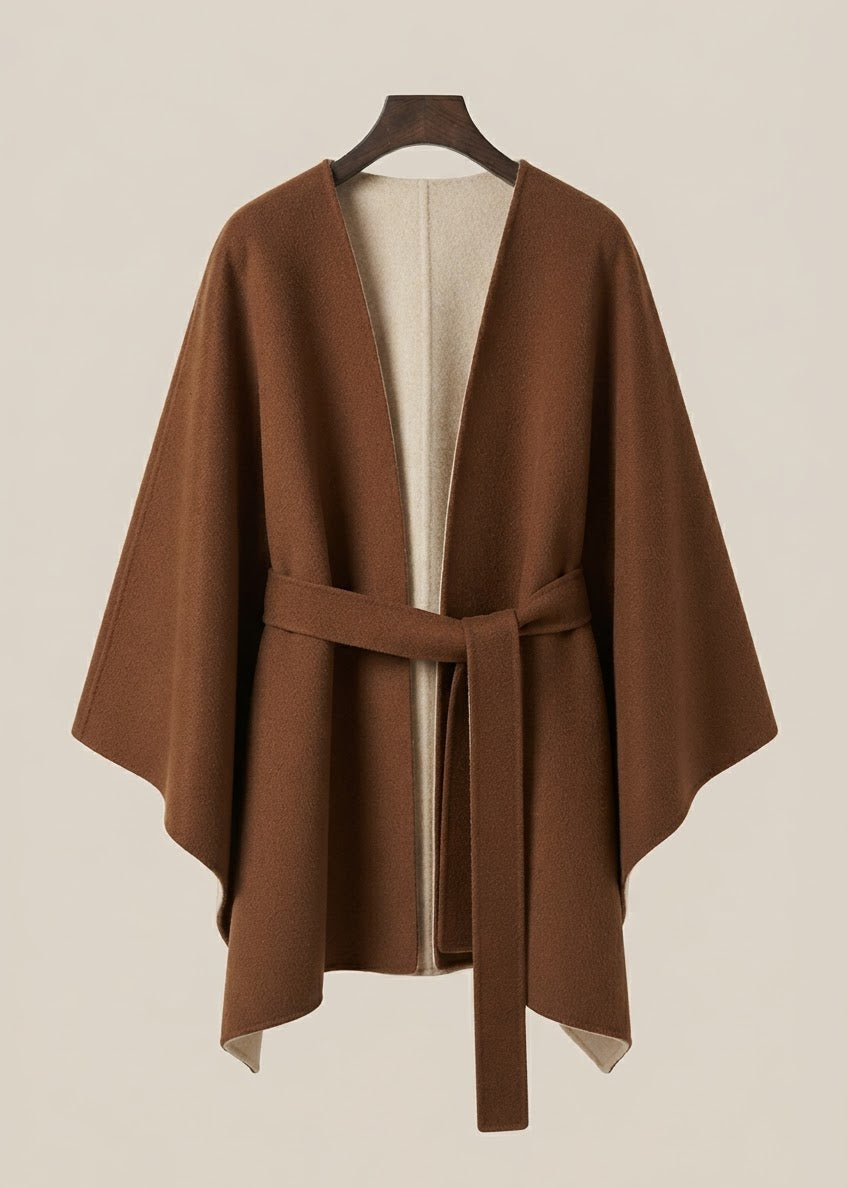 Reversible Wool Cape Coat