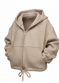 Wool jacket oversized beige bomber