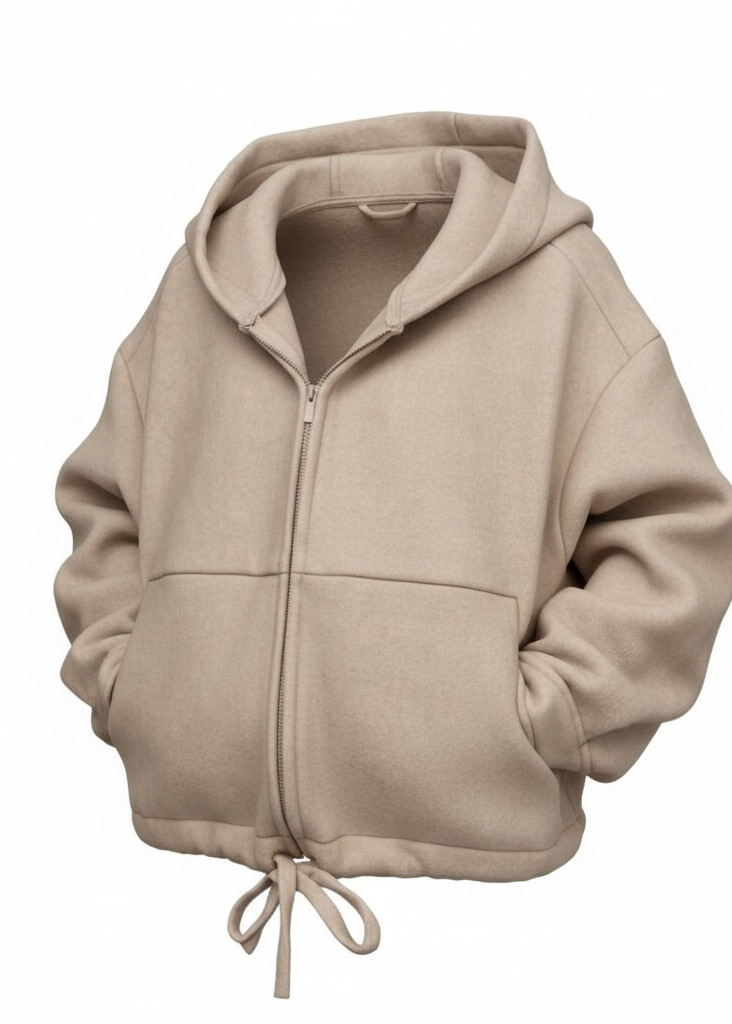 Wool jacket oversized beige bomber