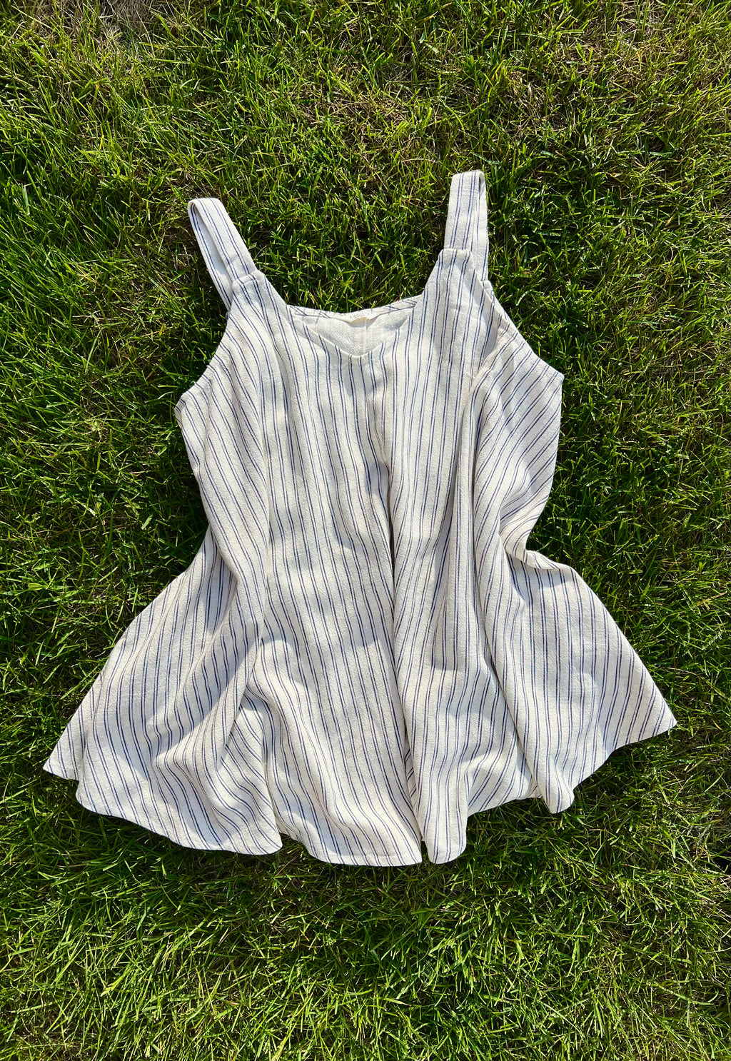 Striped dress on grass