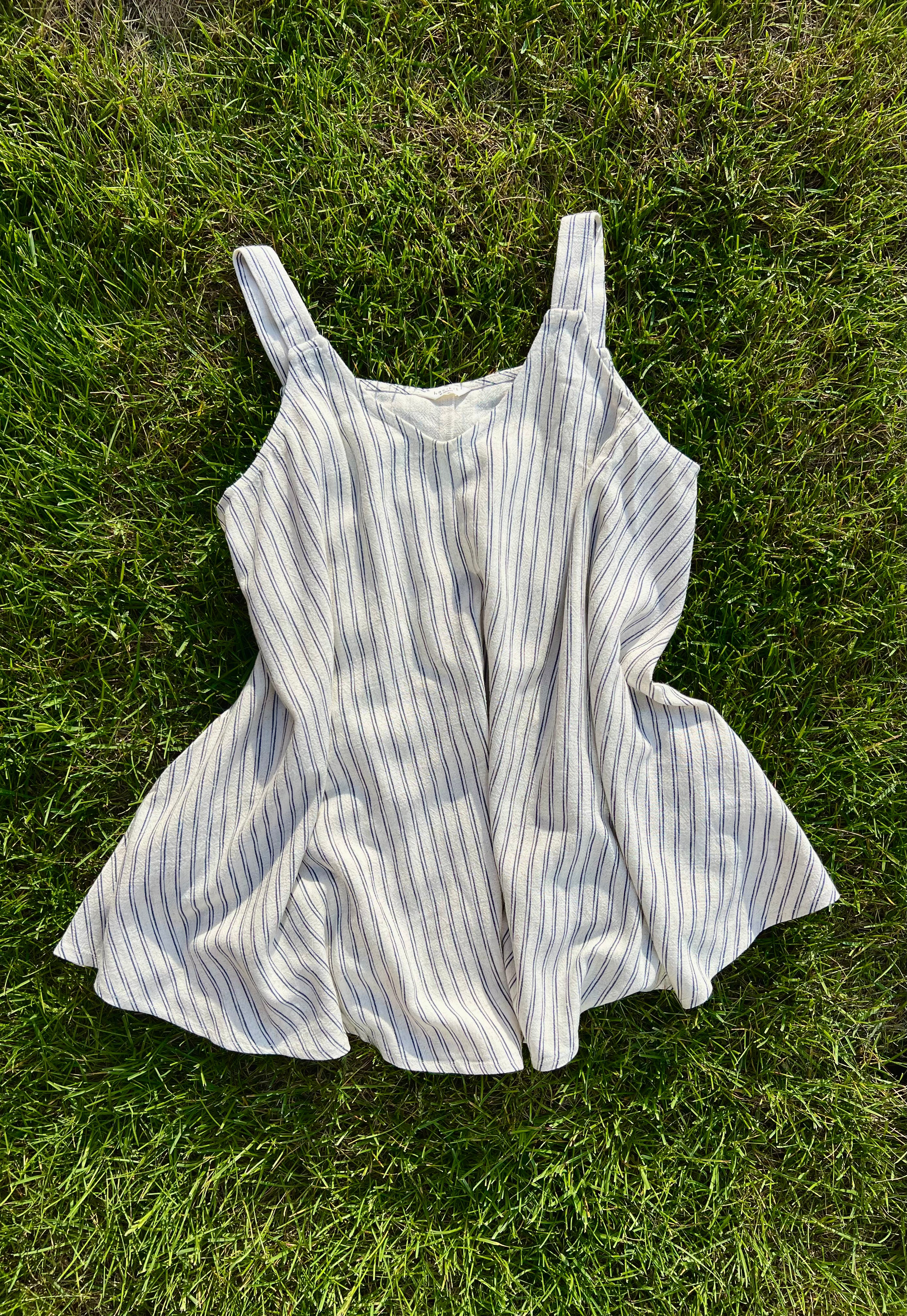 Striped dress on grass