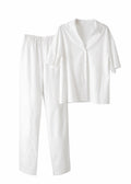 White shirt and pants set on a white background