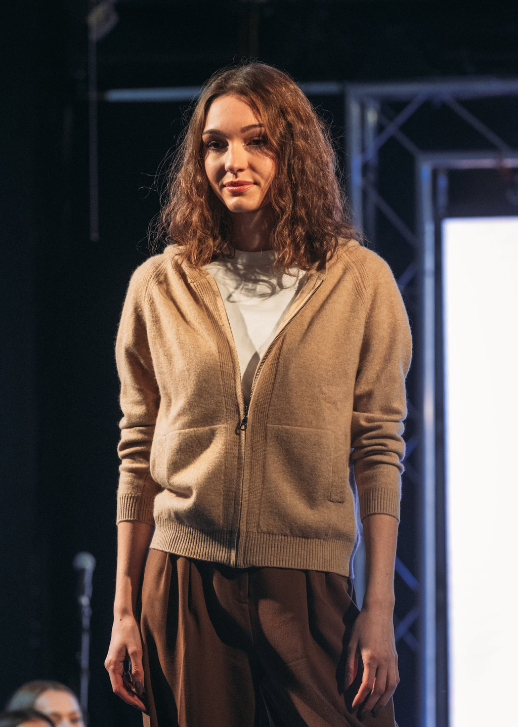 Cashmere Full-Zip Hooded Cardigan
