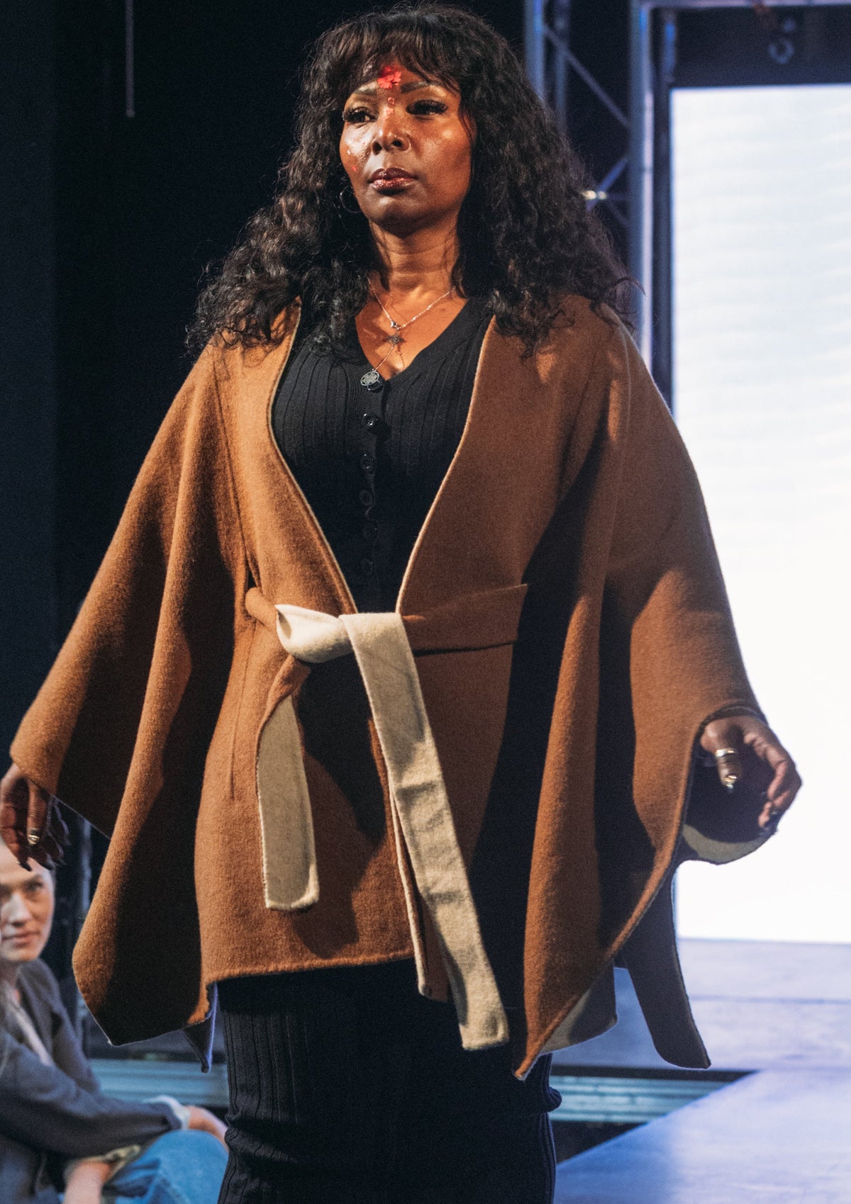 Reversible Wool Cape Coat
